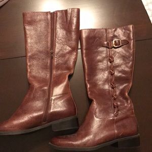 Brown riding boots